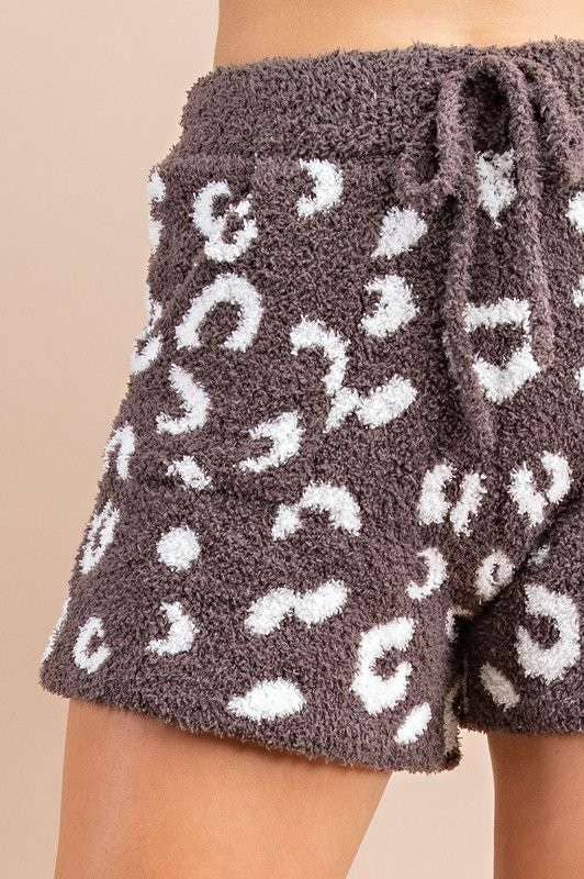 Leopard Print Sweater Shorts