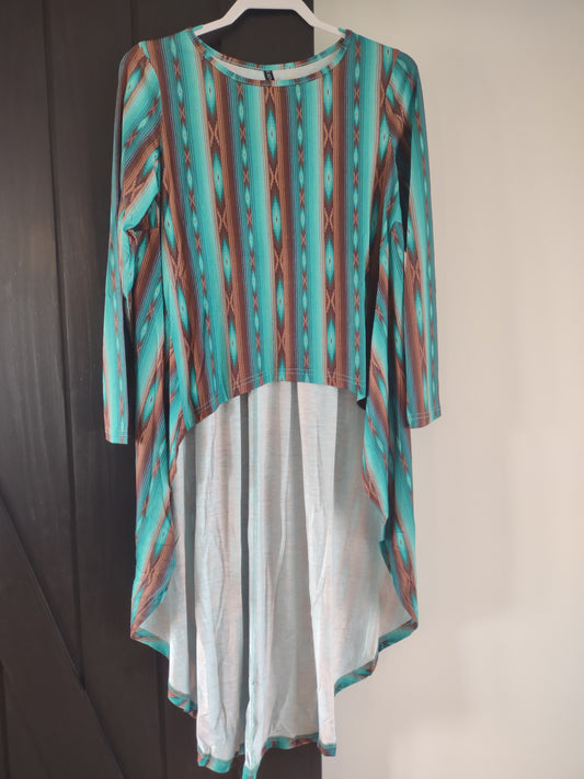 Aztec Print Hi-Lo Top