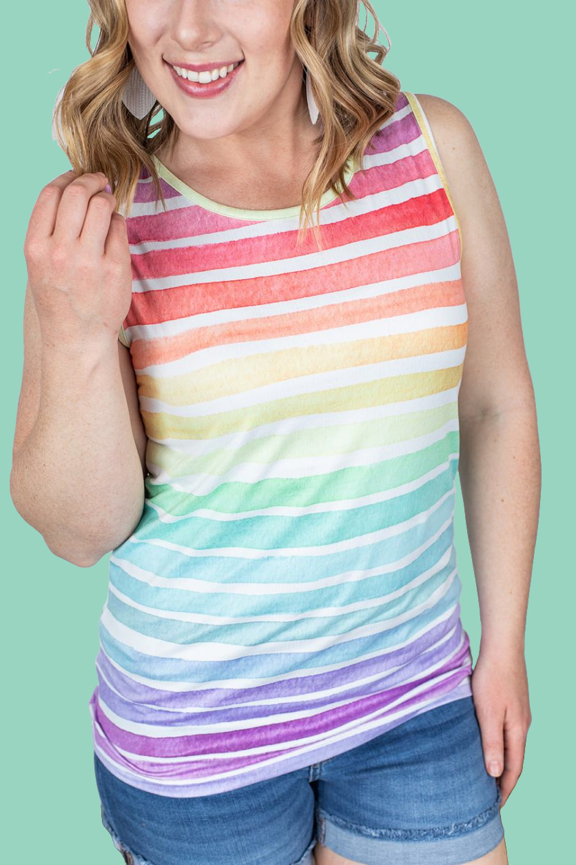 Summer Stripes Rainbow Tank
