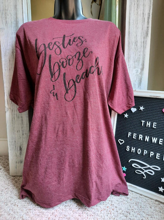 Besties Booze Beaches Size XL