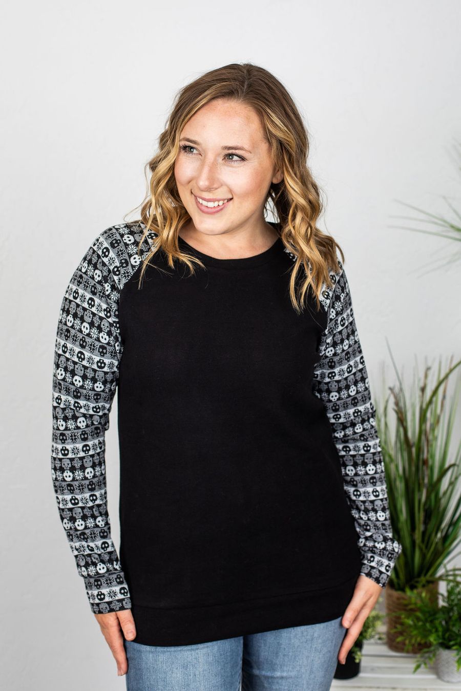 Skull Sleeve Pullover