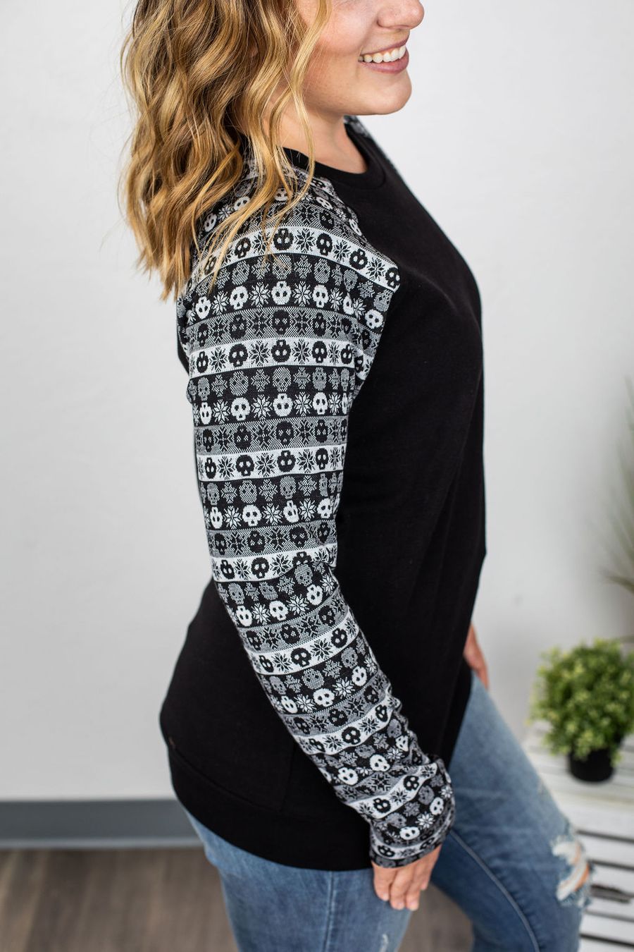 Skull Sleeve Pullover