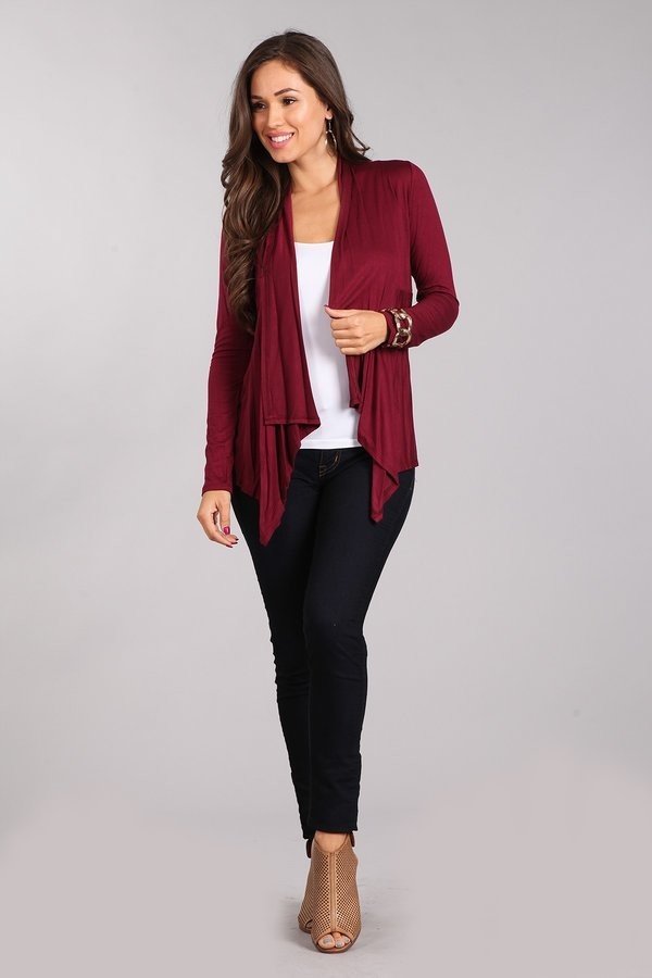 Open Cardigan - Black or Wine