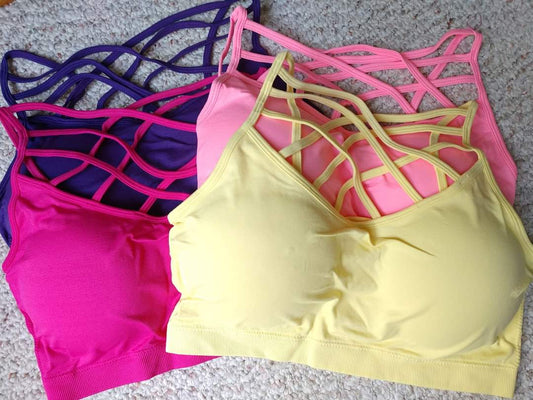 Choose Your Color -Padded Bralette with Crisscross