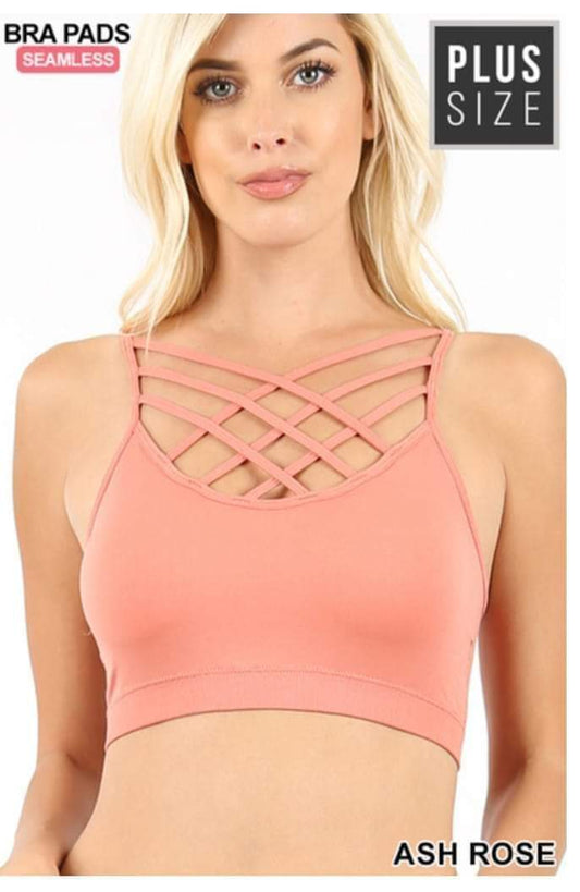 Choose Your Color -Padded Bralette with Crisscross