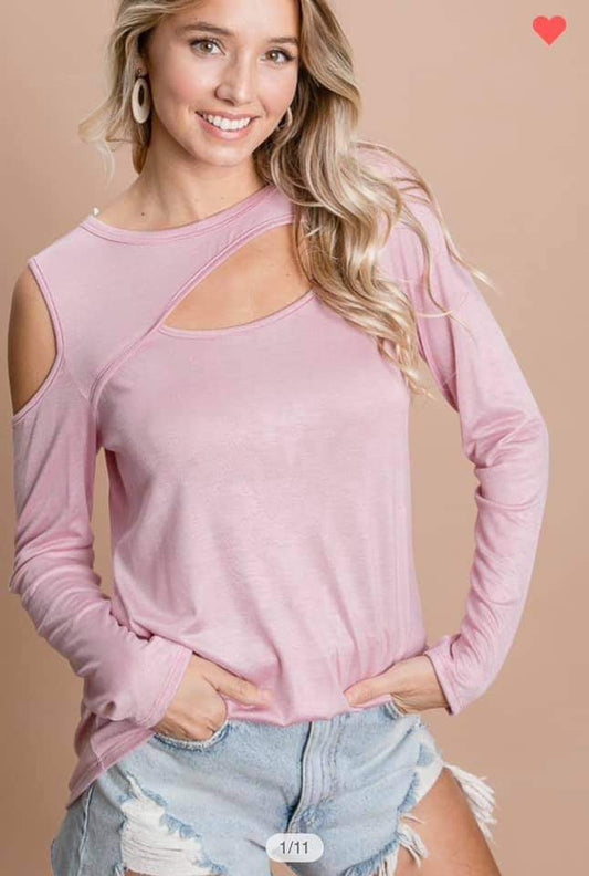 Blush One Cold Shoulder Top