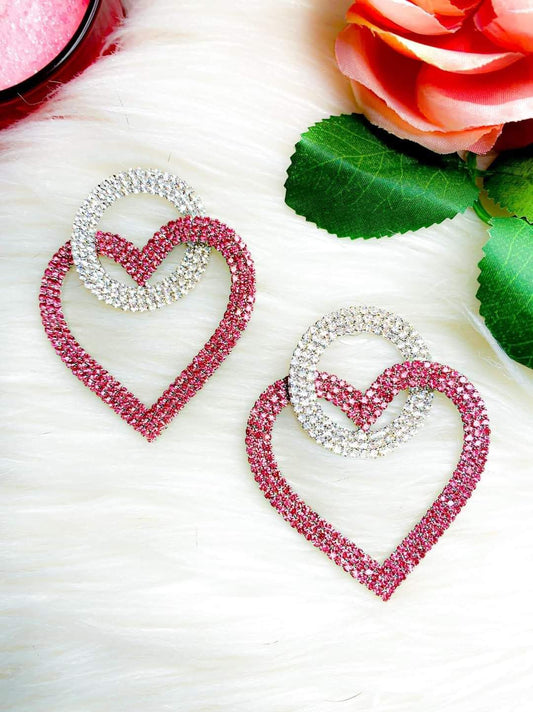 Rhinestone Heart Earrings