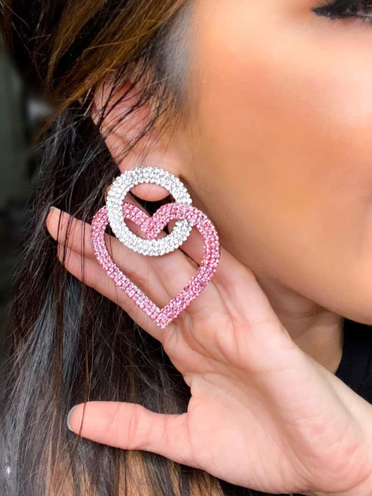 Rhinestone Heart Earrings