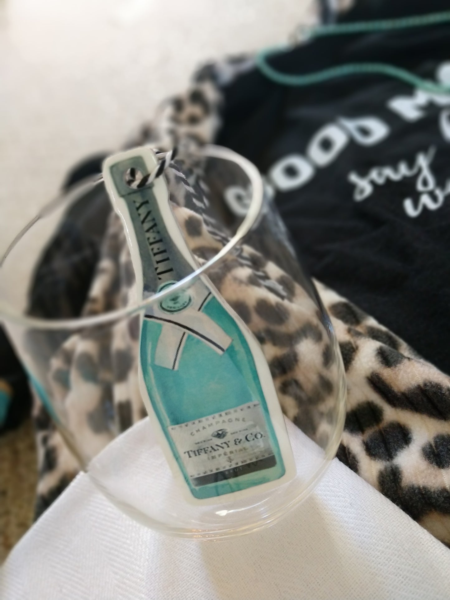 Champagne Bottle Ceramic Ornament