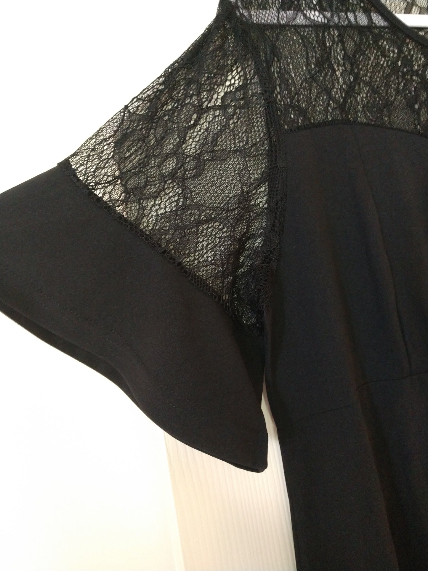 Lace & Bell Sleeve Black Dress