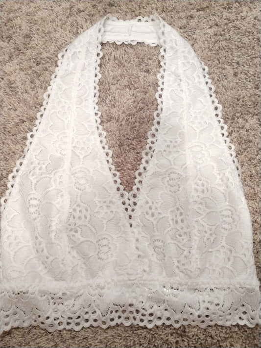White Lace Halter Bralette