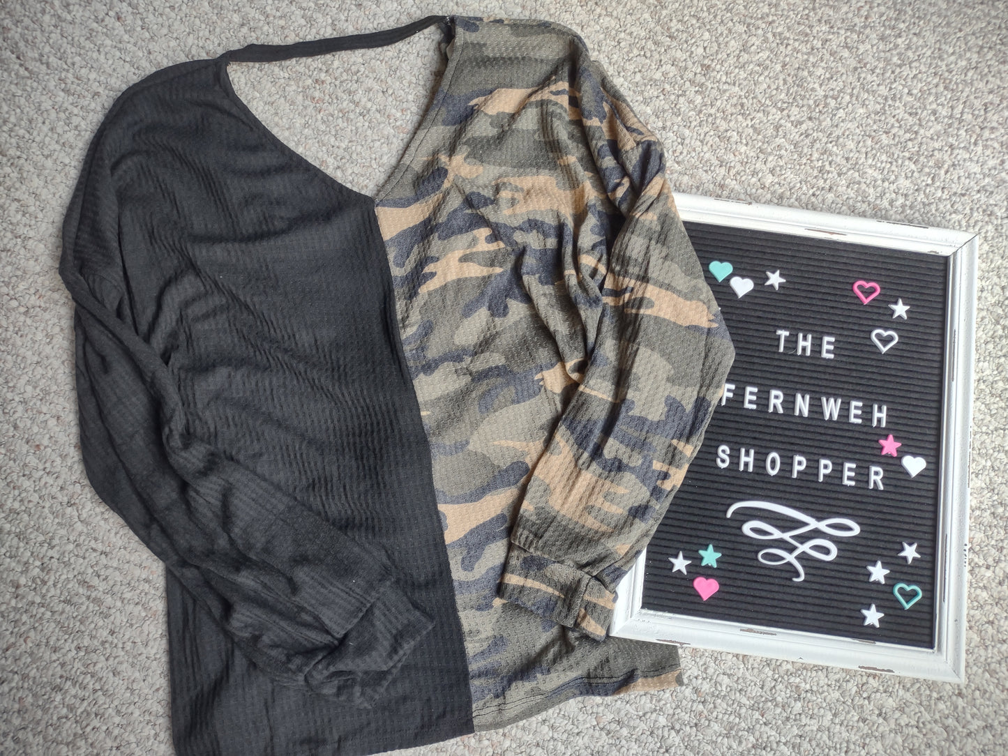 Camo & Black Reversible Top