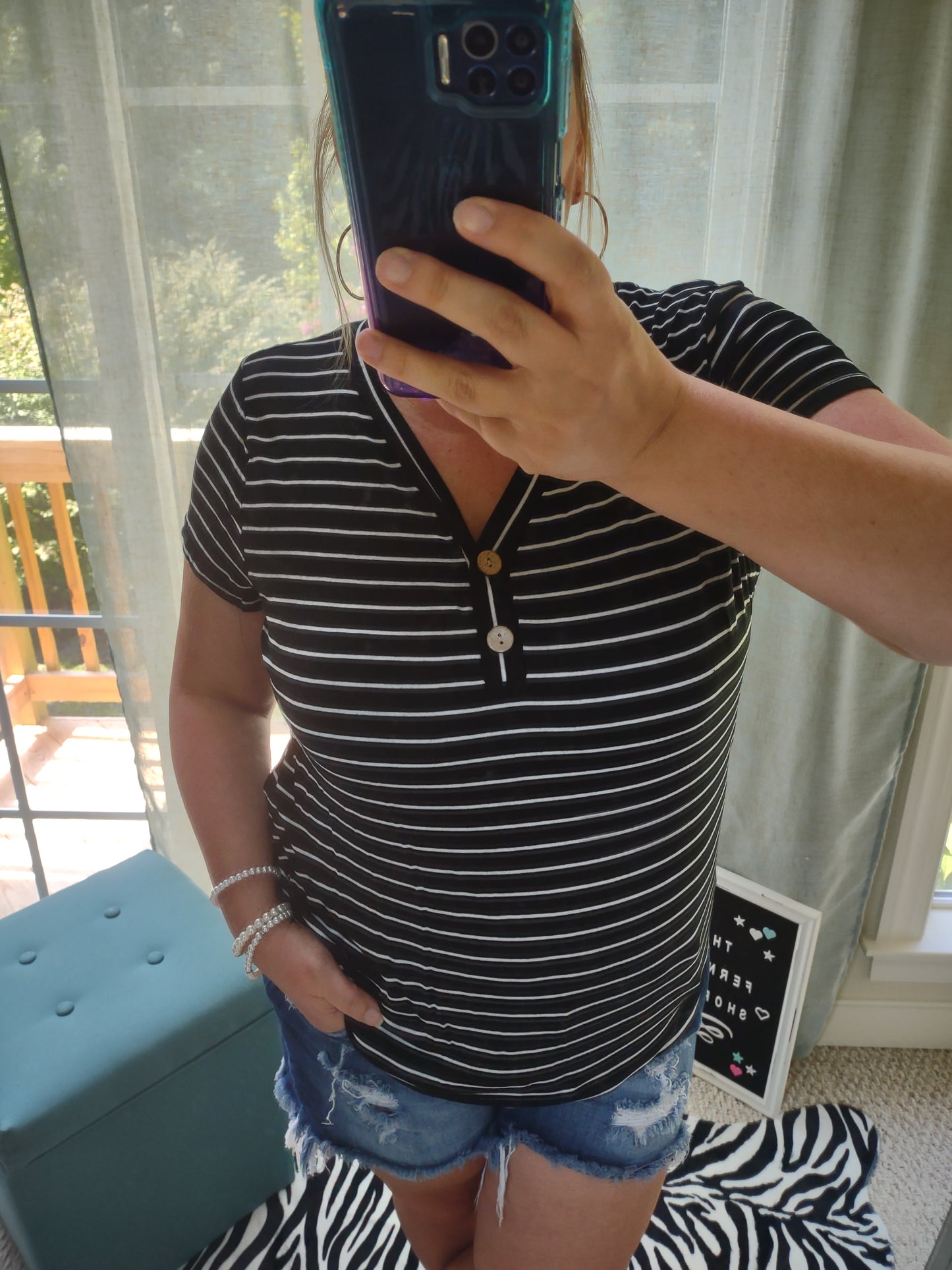 Black & White Stripe Top