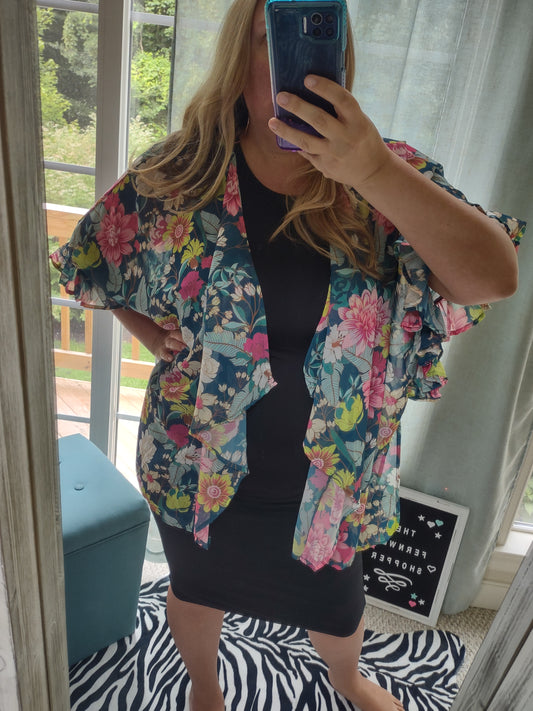Floral Print Kimono