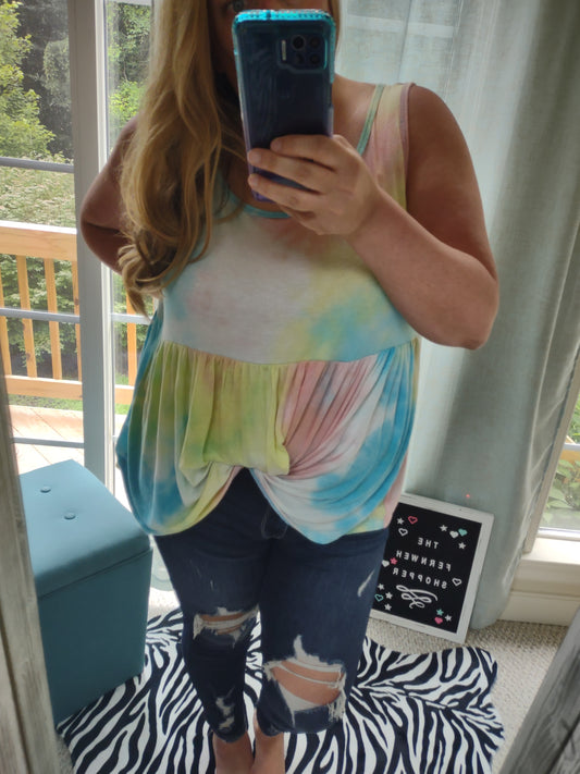 Tie-dye Piper Babydoll tank