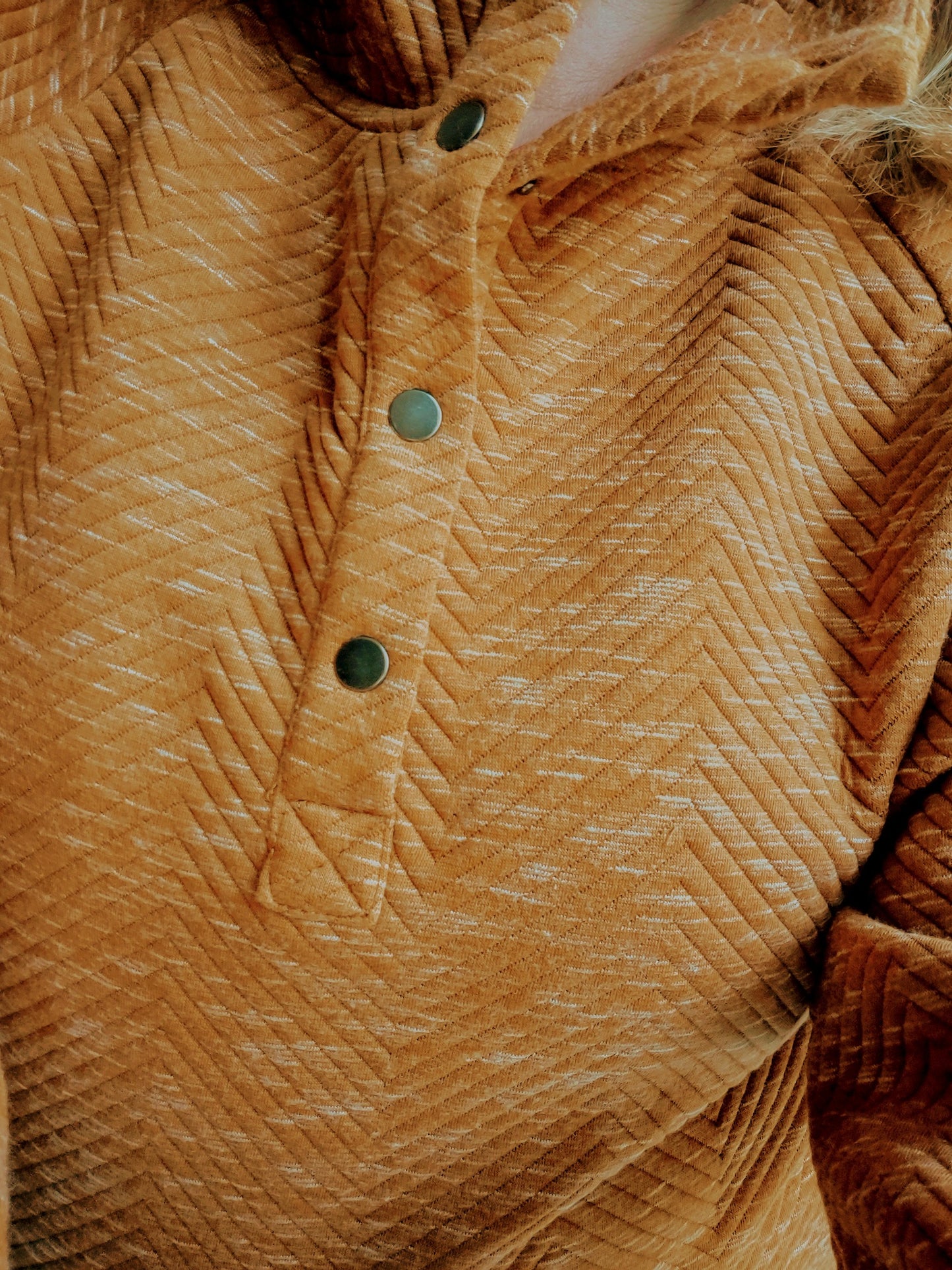 Gold Pullover with Pockets and Buttons