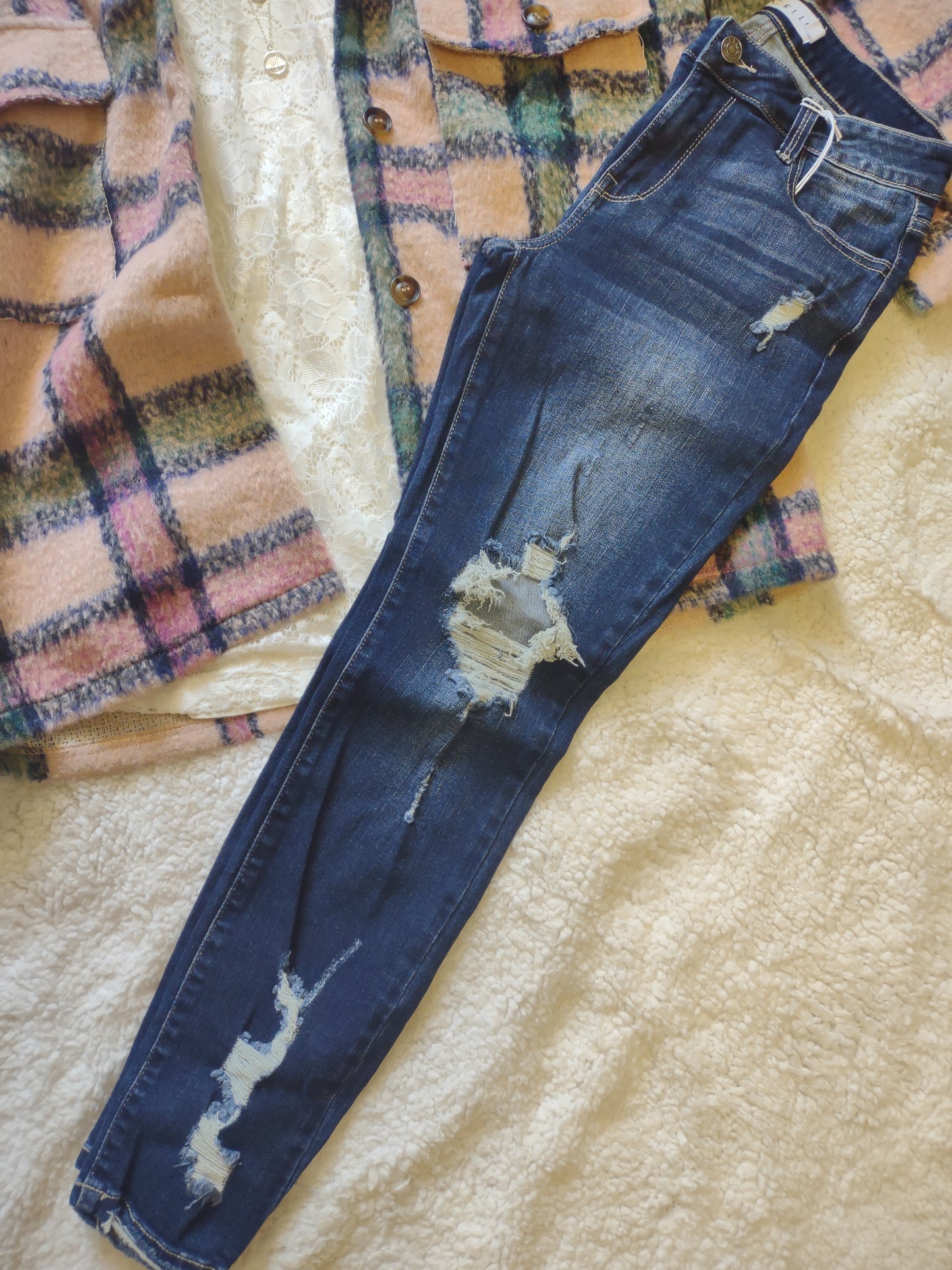 Dark Denim Distressed Jeans