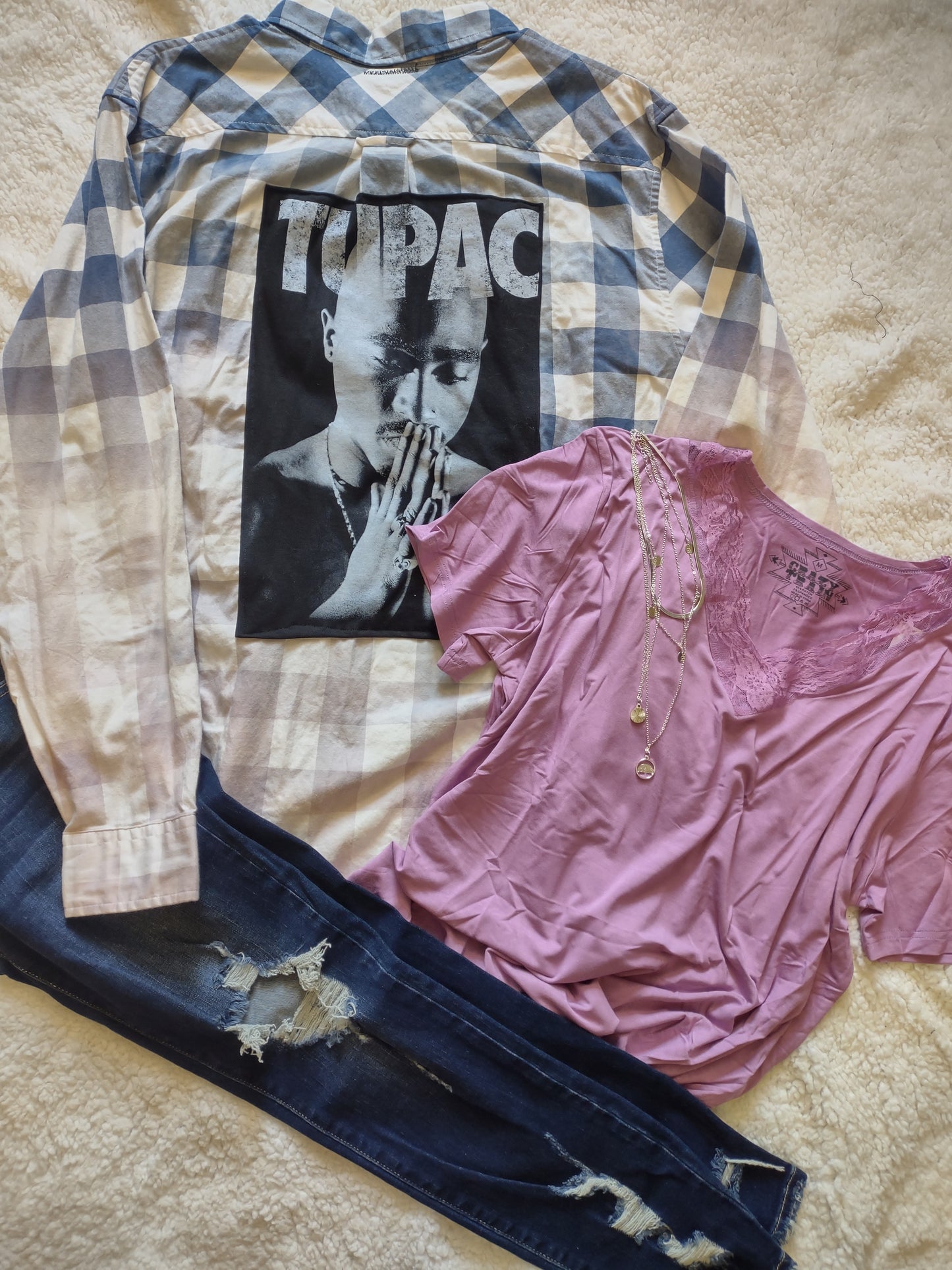 Very Fave Lavender Top with Lace Neckline