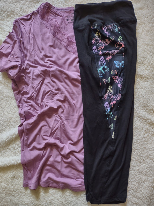 Very Fave Lavender Top with Lace Neckline