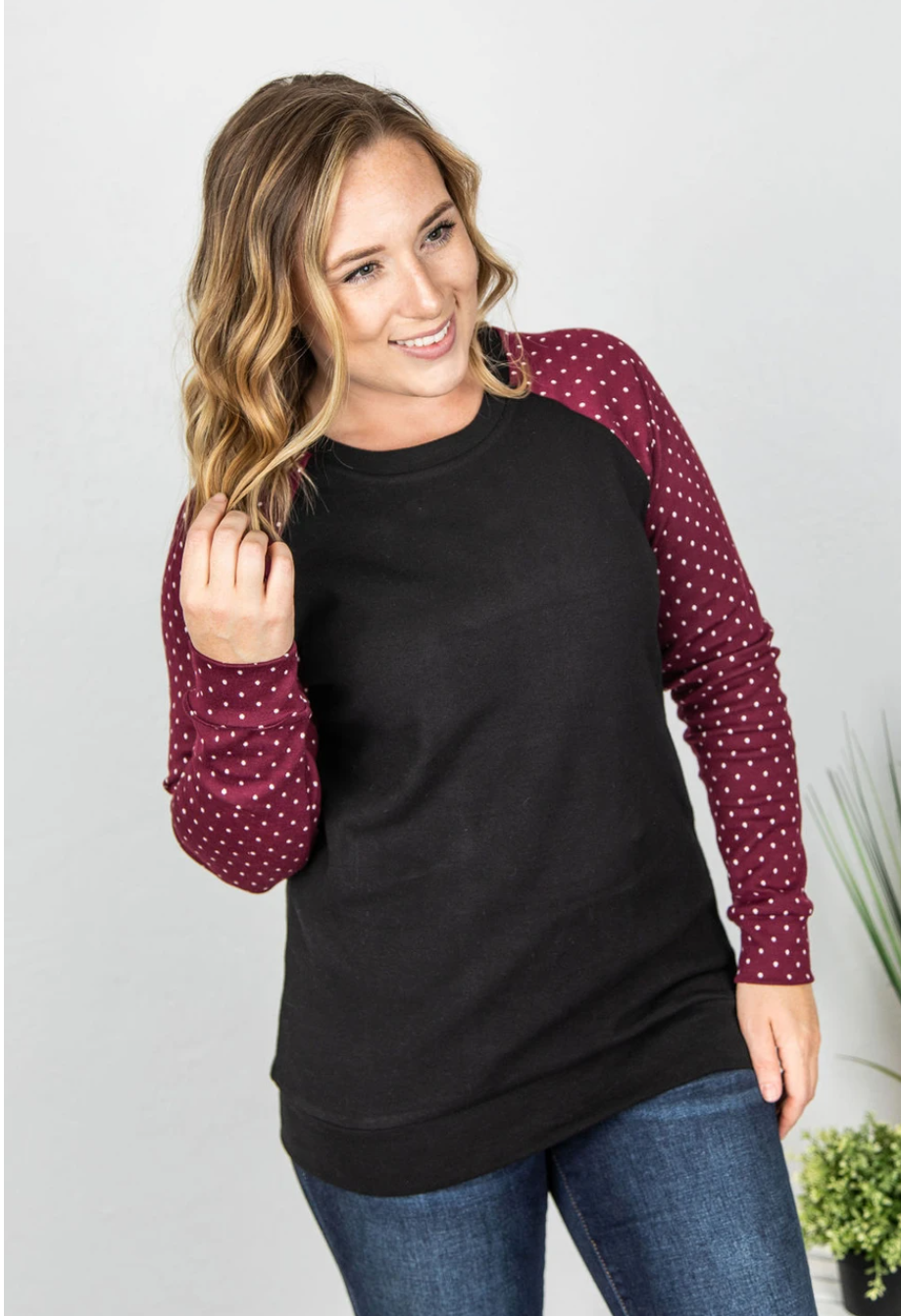 Polka Dot Sleeves Pullover