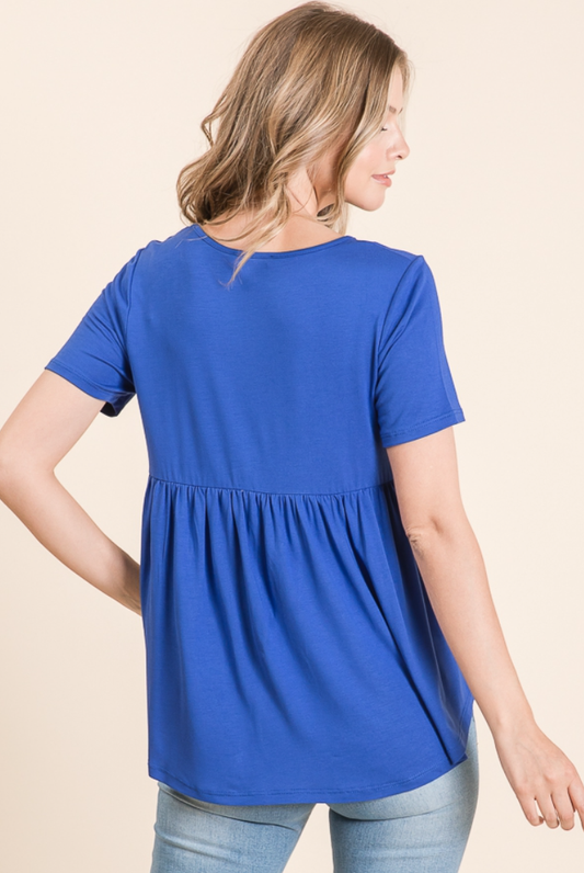 Royal Blue Baby Doll Top