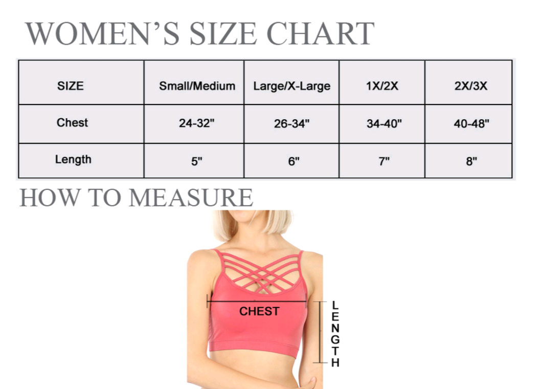 Choose Your Color -Padded Bralette with Crisscross