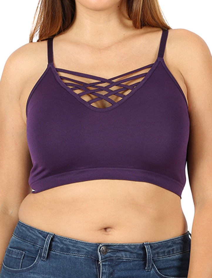Choose Your Color -Padded Bralette with Crisscross
