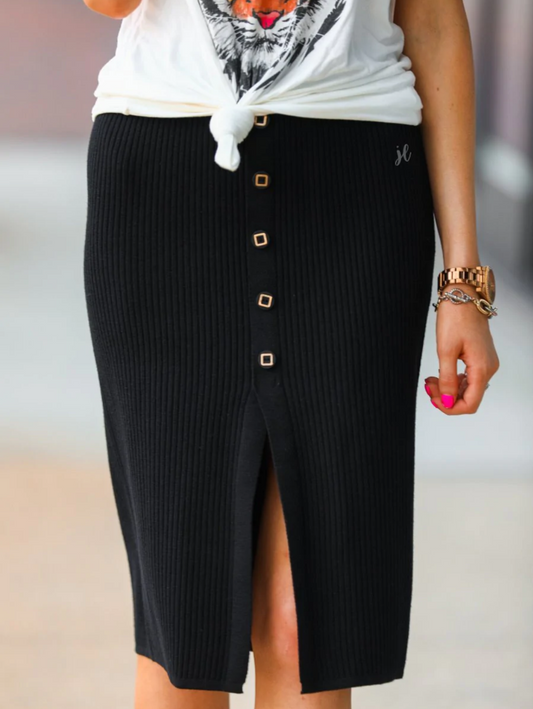 Ribbed Midi Skirt