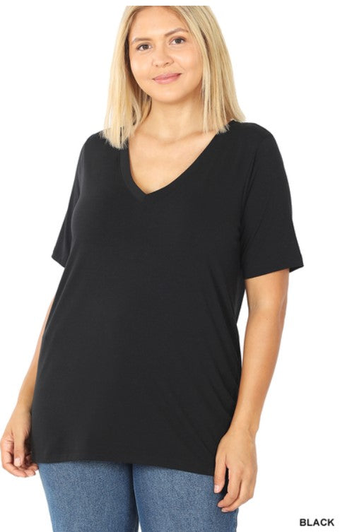 Basic V-neck Short Sleeve - Choose Your Color!