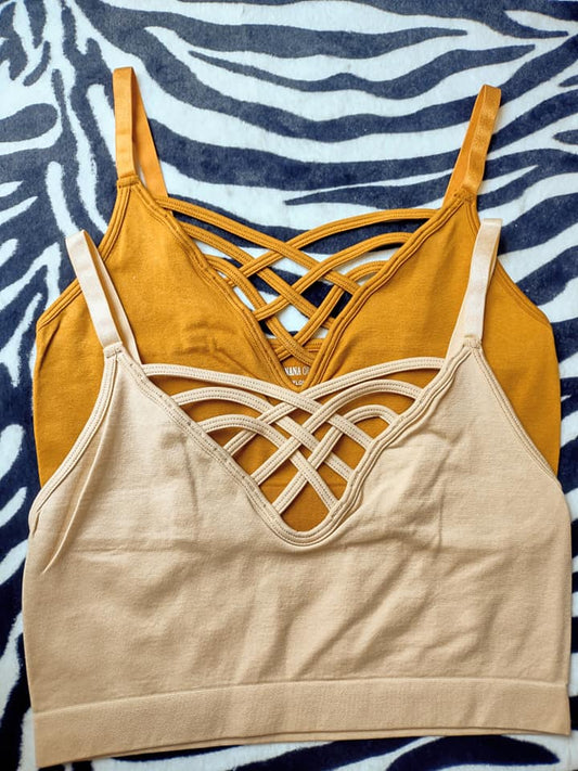 Fall Bralettes - Cabernet, Charcoal, Mustard & Sand