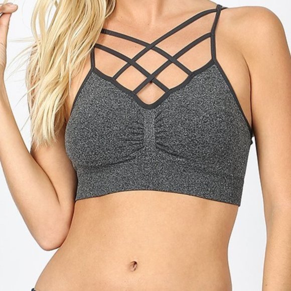 Choose Your Color -Padded Bralette with Crisscross