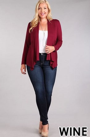 Open Cardigan - Black or Wine