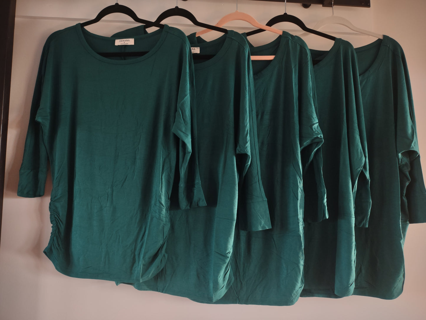 Deep Green 3/4 Length Sleeves Top