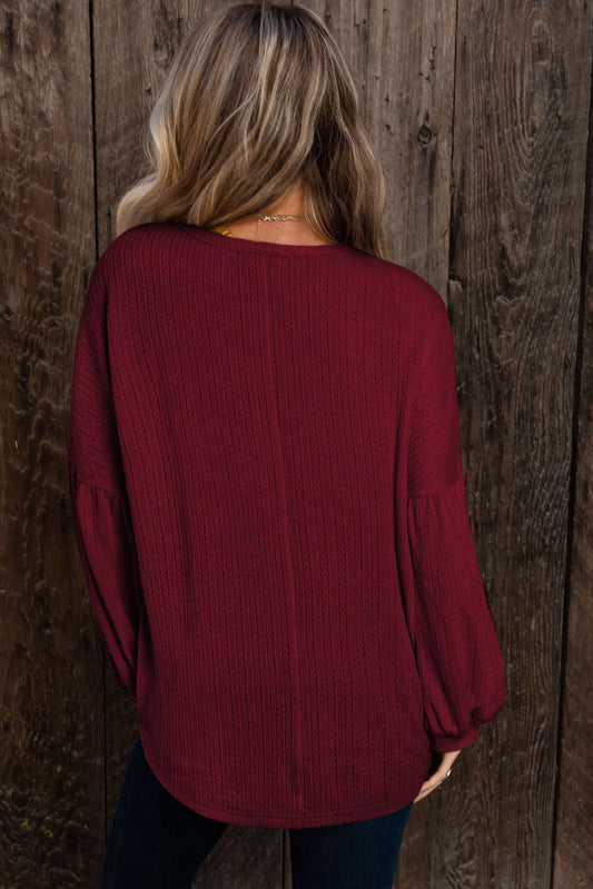 Puffy Long Sleeve Knit Top