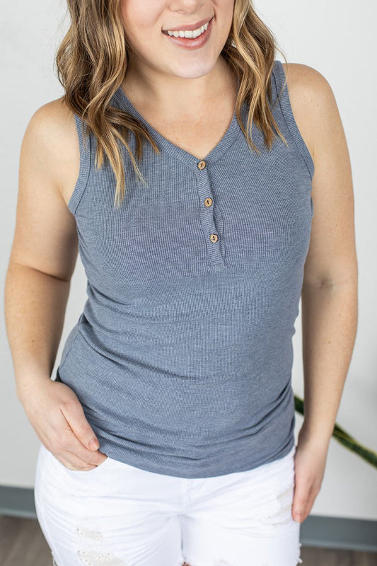 Denim Henley Tank