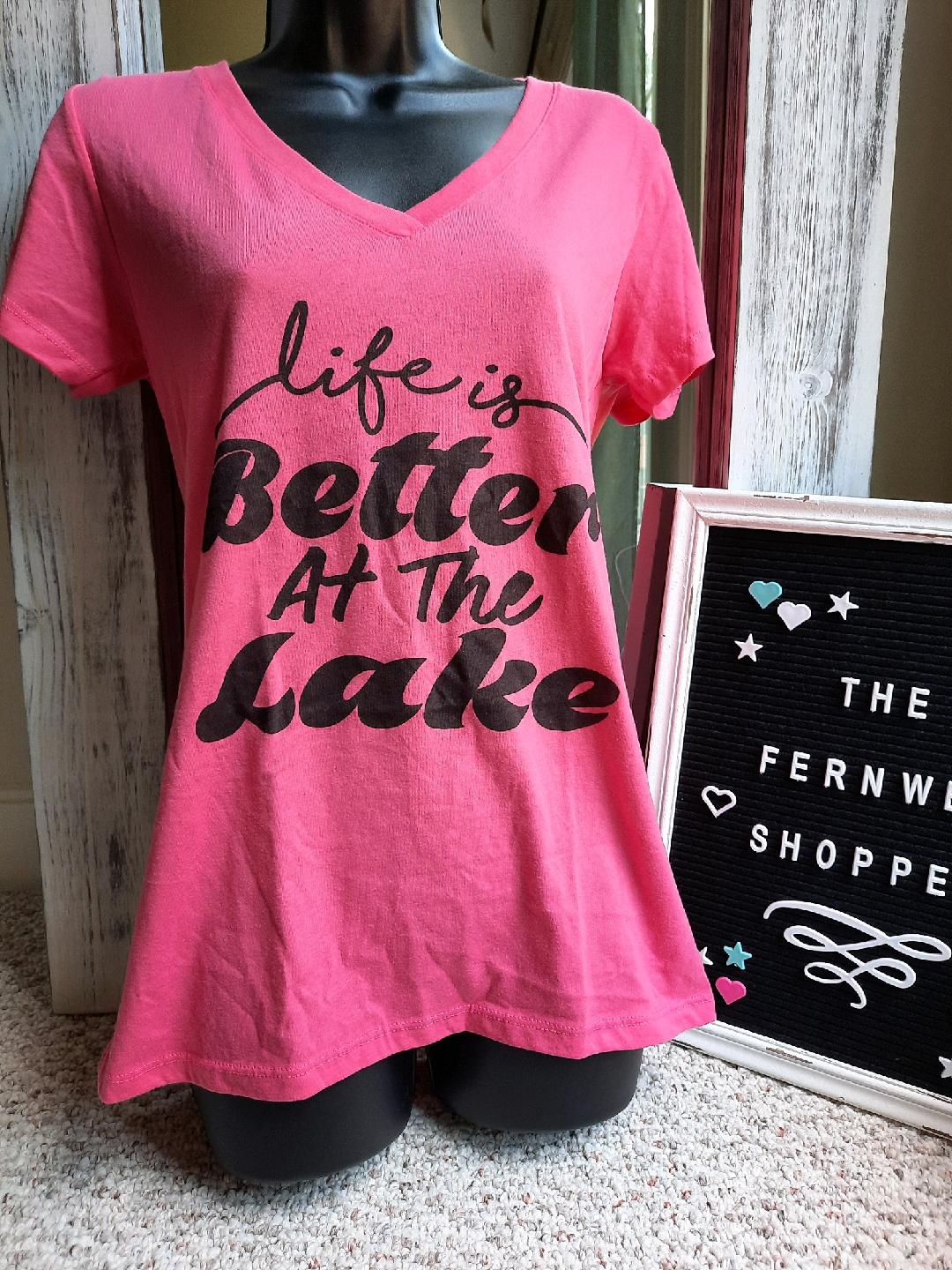 Life is Better at the Lake V-neck Size L