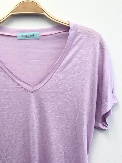 Lavender V-neck Top
