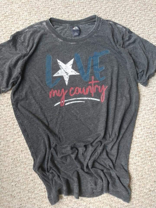 Love My Country Distressed tee