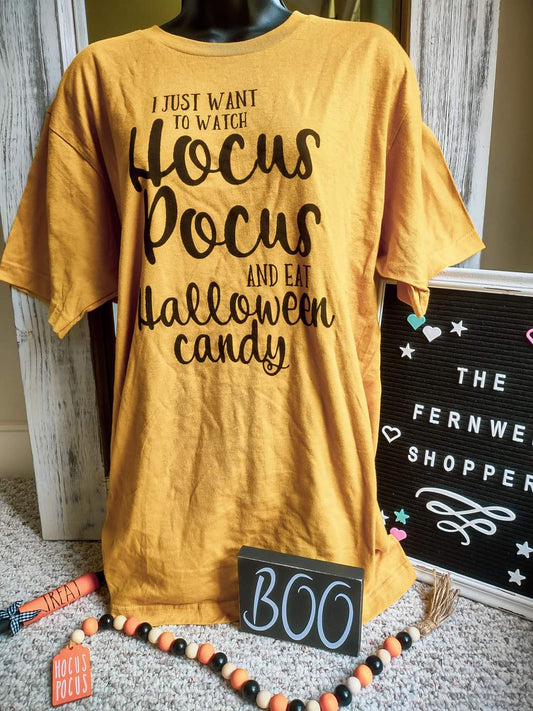 Hocus Pocus & Halloween Candy Tee Size M