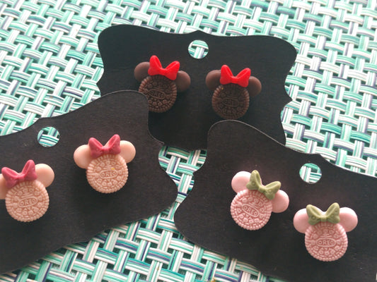 Cookie Mouse Head Earrings