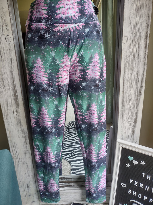 Pink Tree Leggings