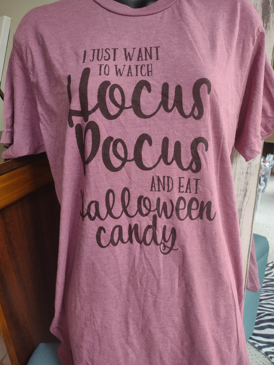 Hocus Pocus & Halloween Candy Tee Size M