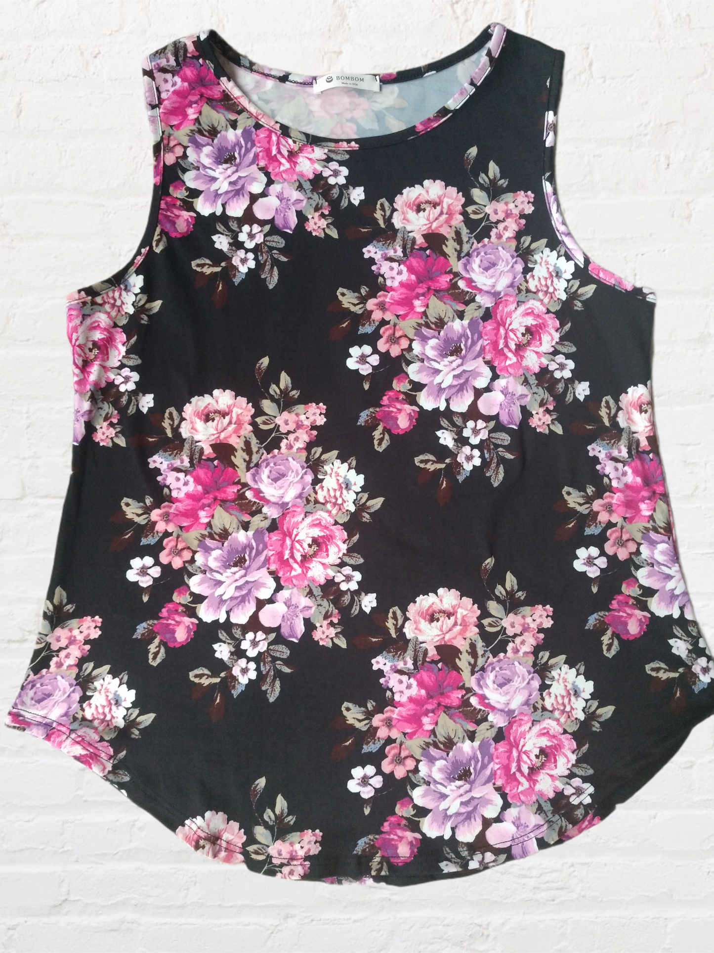 Black, Pink & Purple Floral Tank