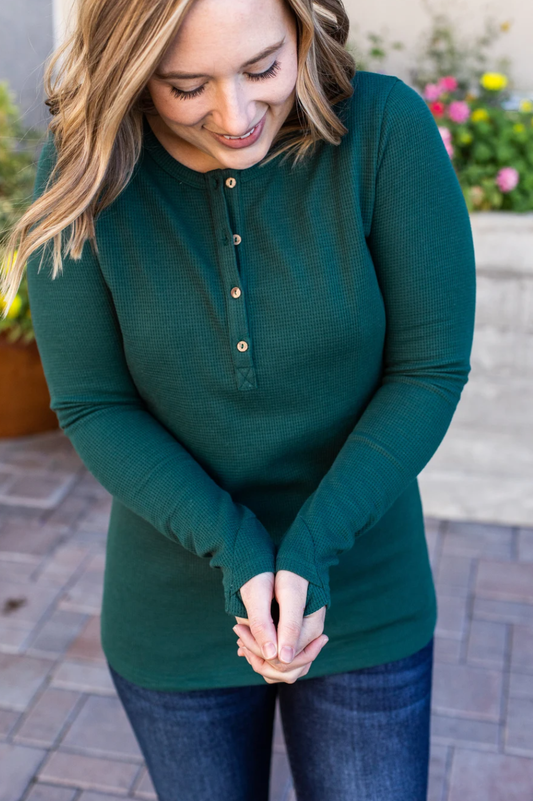 Long Sleeve Henley with Buttons